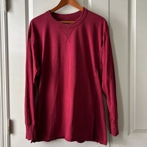 *SALE* Aerie Cozy Long Sleeve Oversized Boyfriend T-Shirt Cherry Tart Medium